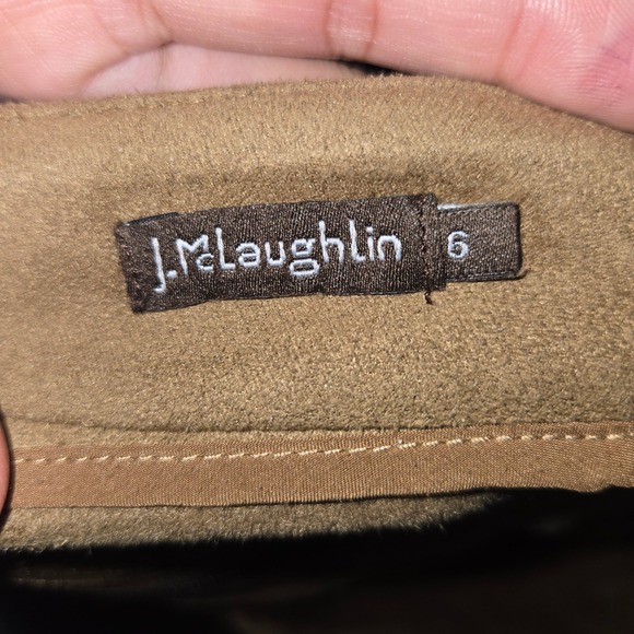 B#63 J.McLaughlin Tan Suede A-Line Mini Skirt Size 6 - Picture 3 of 5